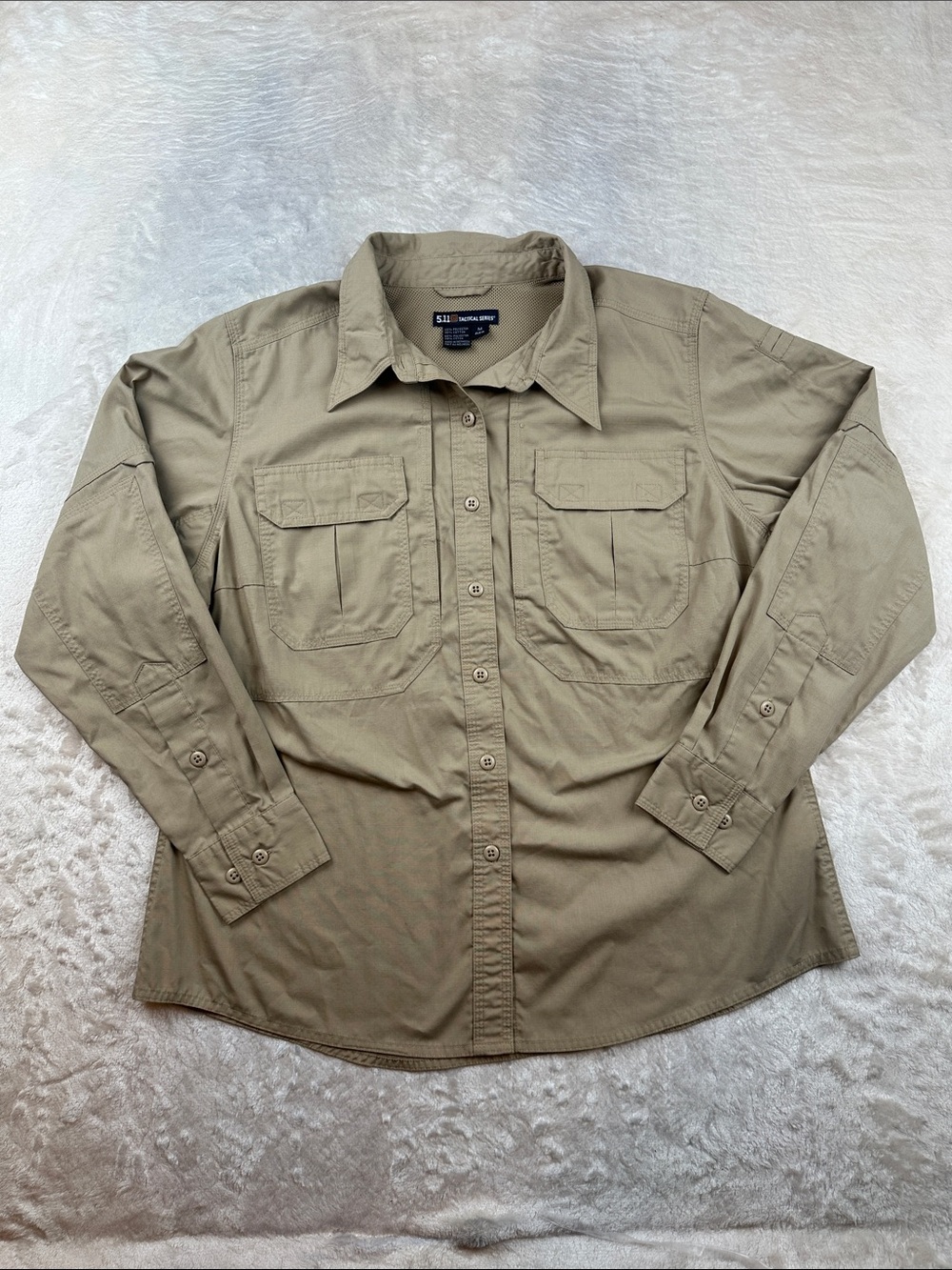 5.11 Tactical Series Taclite Ripstop Men’s Medium Regular Khaki Long Sleeve - Picture 1 of 7